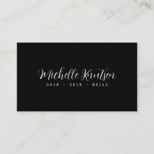 Modern svart och vit Makeup Artist Hair Salon Visitkort
