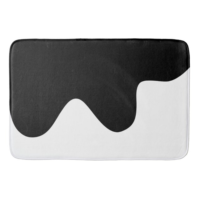 Modern svart och vit minimal Abstrakt Badrumsmatta (Framsidan)