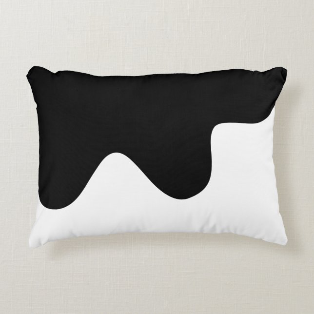 Modern svart och vit minimal Abstrakt Prydnadskudde (Framsidan)