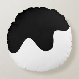 Modern svart och vit minimal Abstrakt Rund Kudde