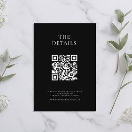 Modern svart och vit minimal Bröllop Tilläggskort