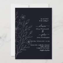 Modern, svart och vit, minimalistisk blommigt, vin