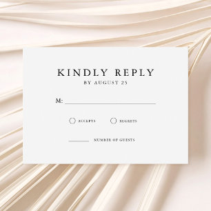 Modern svart och vit minimalistisk Bröllop OSA Kort