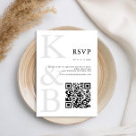 Modern svart och vit monogram minimalistisk Bröllo OSA Kort<br><div class="desc">Skapa dina egna bröllop OSA för personlig med modern monogramtypografi och minimal grafik i svart och vitt färg.</div>