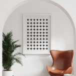 Modern svart och vit Mönster i mitten av århundrad Poster<br><div class="desc">Ett modernt,  minimalistiskt grafiskt mönster av svartvit coola i ett modernt stil i mitten av århundradet.</div>