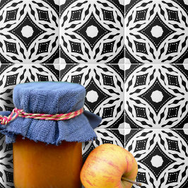 Modern svart och vit mosaik Geometric Mönster Kakelplatta