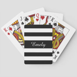 Modern svart och vit namnskrift casinokort