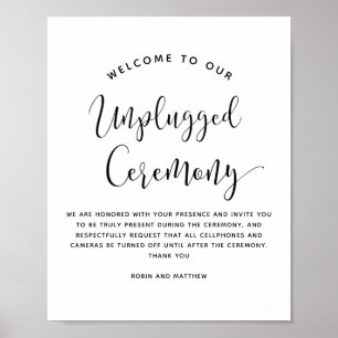 Modern, svart och vit, opluggad Ceremonisk signatu Poster