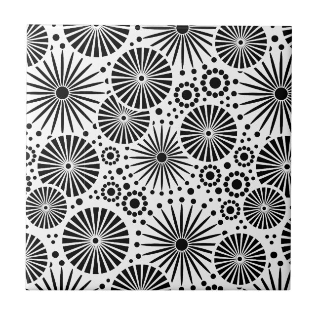 Modern svart och vit panel kakelplatta (Framsidan)