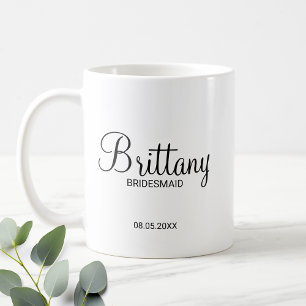 Modern svart och vit Personlig Bridesmaider Kaffemugg