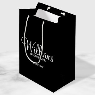 Modern svart och vit Personlig Groomsman