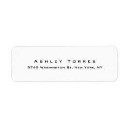 Modern svart och vit professionell med oformaterad returadress etikett
