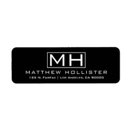 Modern svart och vit Professionell Returadress Etikett