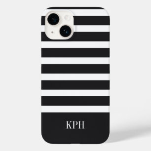 Modern svart och vit Rand med Monogram
