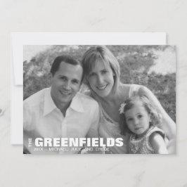 Modern Svart och Vit Semester Fotokort Julkort