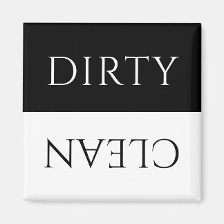 Modern svart och vit smutsig/ren diskmaskin magnet