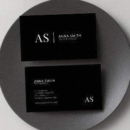 Modern, svart och vit Snyggt Visitkort