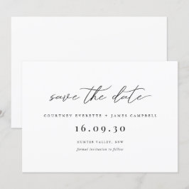 Modern svart och vit spara datum-inbjudan inbjudningar