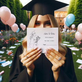 Modern svart och vit Studenten-konst student Tilläggskort