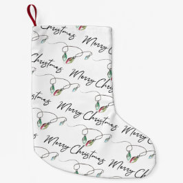 Modern svart och vit typografi liten julstrumpa