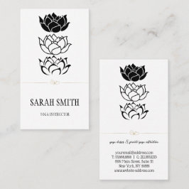 Modern svart- och vitblomma visitkort