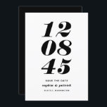 Modern svart- och vitfet datumtypografi spara datumet<br><div class="desc">Modern svart- och vitfet datumtypografi Spara datum | Ett anpassade sparar det platta datumkortet med fet typografi och rand mönster. Den här snyggten sparar datumkortet är perfekt för alla bröllop-teman och alla årstider. Du kan anpassa kortet ytterligare genom att ändra mönster till ett annat foto eller en annan bild.</div>