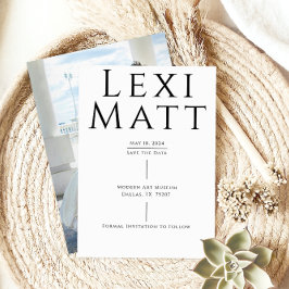 Modern svart och vitt foto Spara datum Spara Datumet