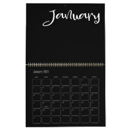 Modern svart och vitt fylld kalender