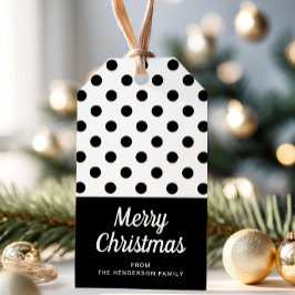 Modern svart och vitt God jul Presentetikett