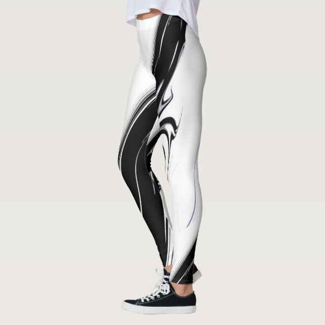 Modern svart och vitt leggings (Vänster)