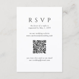 Modern Svart Och Vitt Minimalistisk QR-kod Bröllop OSA Kort