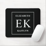 Modern svart och vitt Monogram Musmatta<br><div class="desc">Modern svart och vit monogrammofon kombinerar elegant design med sofistikerad personlig. Den här musmattan har en minsta svartvit palett i färg och är både snyggt och funktionell. Monogrammet för anpassade ger en personlig beröring och skapar det som ett tillbehör till perfekten för arbetsytan hemma eller på kontoret. Designad med ett...</div>