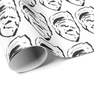 Modern svart och vitt ostron presentpapper