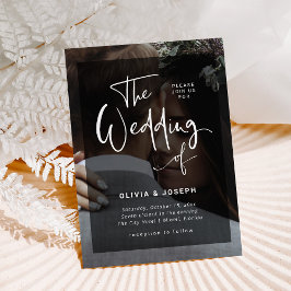 Modern svart och vitt överlägg | Foto Bröllop Inbjudningar