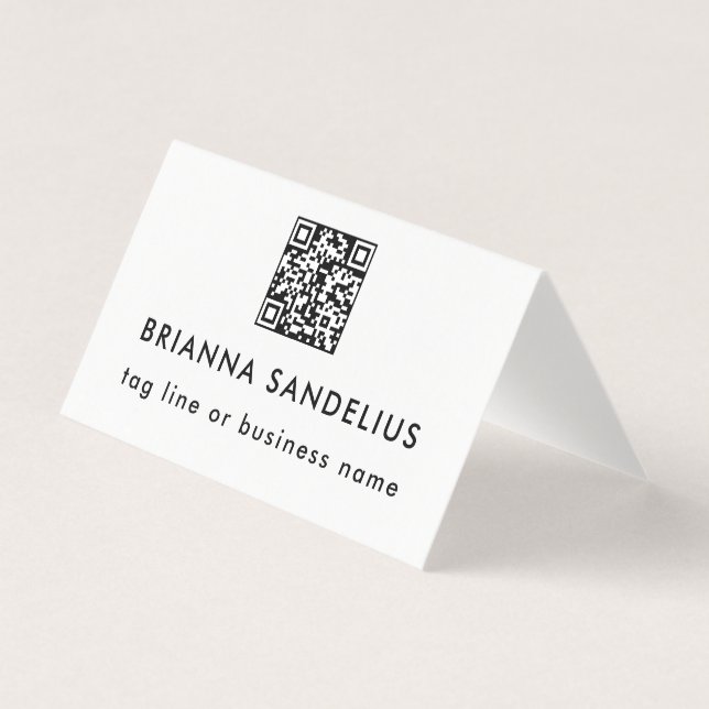 Modern Svart och Vitt QR-kod Professionell Kort (Framsida)