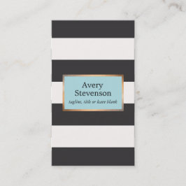 Modern svart och vitt Rand-orienterad slak Visitkort