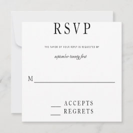 Modern Svart och Vitt RSVP OSA Kort