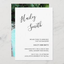 Modern svart och vitt skript, foto Studenten Meddelande