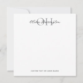 Modern svart och vitt skript, klassiskt fyrkant anteckningskort