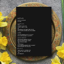 Modern svart och vitt skript - minimalistiskt Bröl Meny