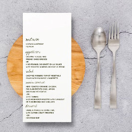 Modern svart och vitt skript - minimalistiskt Bröl Meny