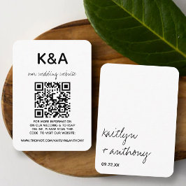 Modern svart och vitt skript - minimalistiskt Bröl Tilläggskort