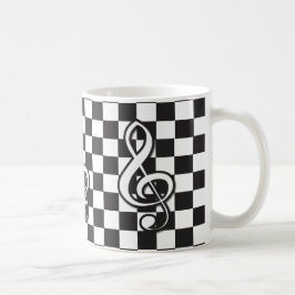 Modern svart- och vittringsrengöring på schackbräd kaffemugg