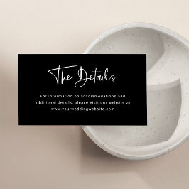 Modern svart överlägg | Information om bröllop Tilläggskort
