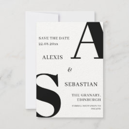 Modern svart på vit monokrom Spara datum Datumet