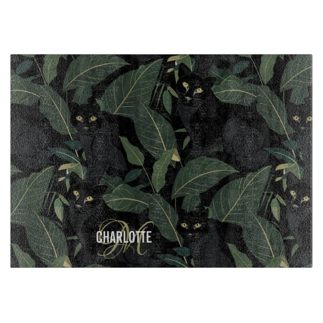 Modern svart pander mönster monogram namn (Framsidan)