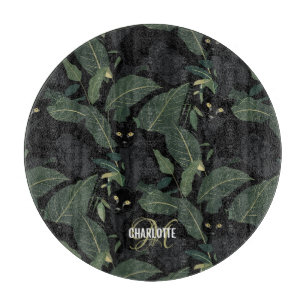 Modern svart pander mönster monogram namn