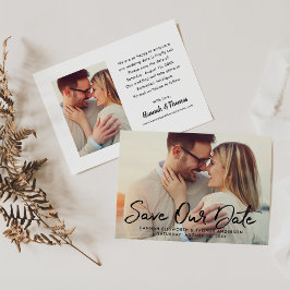 Modern svart penselskrift vigselbild meddelande