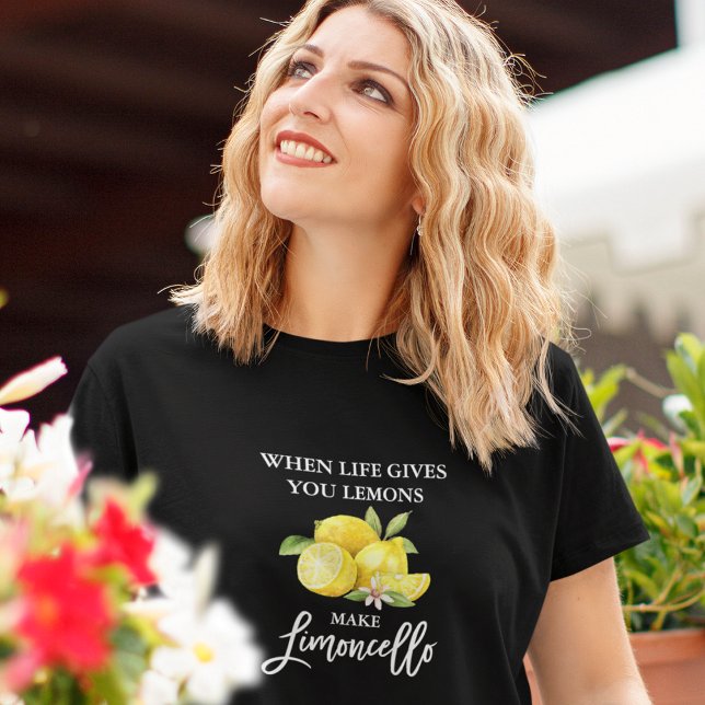 Modern svart penselskript Limoncello Lemons T Shirt (Many shirt sizes, colors & styles to choose from.)