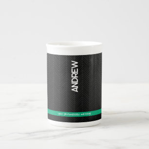 Modern svart Personlig Benporslin Mugg